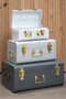 Parley Set of Three Assorted Grey Storage Trunks