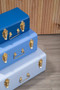 Parley Set of Three Assorted Blue Storage Trunks