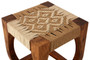Boho Acacia Wood And Jute Square Stool