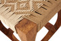 Boho Acacia Wood And Jute Square Stool