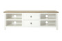 Hampstead White Media Unit with Oak Wood Top