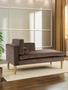 Louxor Grey Velvet Left Hand Chaise Longue