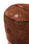 Inca Brown Hair on Leather Round Stool