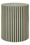 Hassa Ivory and Black Resin Side Table and Stool