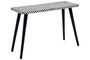 Boho Black and White Bone Inlay Console Table with Metal Legs