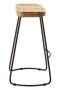 Lyon Oak Wood and Black Metal Bar Stool