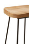 Lyon Oak Wood and Black Metal Bar Stool