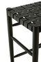 Kendari Black Woven Leather Barstool