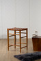 Kendari Brown Woven Leather Barstool