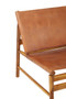 Kendari Brown Leather and Teak Modern Sling Chair