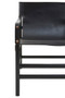 Kendari Black Leather and Teak Wood Frame Armchair