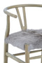 Hazel Natural Oak Wood and Grey Fur Dining Chair