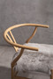 Hazel Natural Oak Wood and Grey Fur Dining Chair