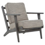 Hector Grey Tweed and Black Oak Wood Armchair