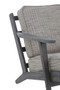 Hector Grey Tweed and Black Oak Wood Armchair