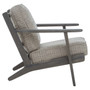 Hector Grey Tweed and Black Oak Wood Armchair