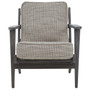 Hector Grey Tweed and Black Oak Wood Armchair