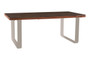 Kerala Recycled Natural Wood Dining Table with Curved Legs