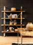 Kerala Recycled Natural Wood Dining Table with Curved Legs