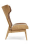 Vinsi Brown Leather Effect Chair With Winged Back