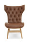 Vinsi Brown Leather Effect Chair With Winged Back