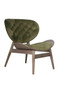 Vinsi Green Velvet Chair with Grey Elm Wood Frame