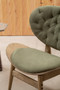Vinsi Green Velvet Chair with Grey Elm Wood Frame