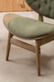 Vinsi Green Velvet Chair with Grey Elm Wood Frame