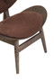 Vinsi Brown Velvet Chair with Dark Elm Wood Frame