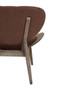 Vinsi Brown Velvet Chair with Dark Elm Wood Frame