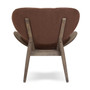 Vinsi Brown Velvet Chair with Dark Elm Wood Frame