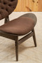 Vinsi Brown Velvet Chair with Dark Elm Wood Frame
