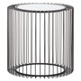 Trento Black Metal Round Side Table with Glass Top
