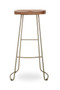Nandri Acacia Wood and Antique Silver Bar Stool