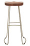 Nandri Acacia Wood and Antique Silver Bar Stool