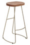 Nandri Acacia Wood and Antique Silver Bar Stool