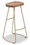 Nandri Acacia Wood and Antique Brass Bar Stool