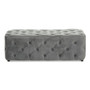 Alea Grey Velvet Button Tufted Bench