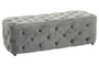Alea Grey Velvet Button Tufted Bench