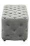 Alea Grey Velvet Button Tufted Bench