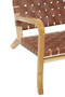 Kendari Dark Brown Woven Leather and Teak Wood Chair
