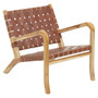 Kendari Dark Brown Woven Leather and Teak Wood Chair