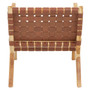 Kendari Dark Brown Woven Leather and Teak Wood Chair