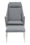 Azalea Grey Fabric Lounge Chair And Footstool Set