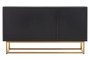 Siena Black and Natural Oak Wood Three Door Sideboard