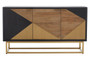 Siena Black and Natural Oak Wood Three Door Sideboard