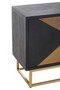 Siena Black and Natural Oak Wood Three Door Sideboard