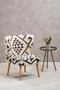 Cefena White and Black Berber Style Mango Wood Chair