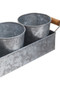 Drummond Set Of 3 Galvanised Steel Flower or Herb Pots With Tray