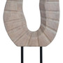 Westo Whitewash Carved Mango Wood Sculpture with Black Base